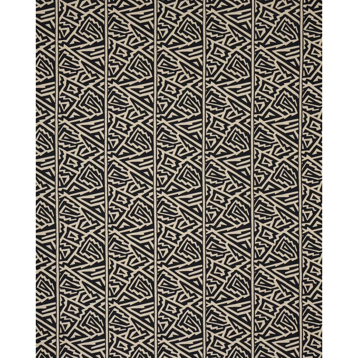 Schumacher 180320 Jagged Maze Black fabric swatch