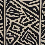 Schumacher 180320 Jagged Maze Black fabric swatch