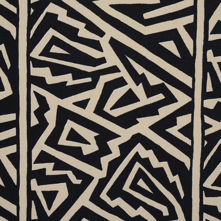 Schumacher 180320 Jagged Maze Black fabric swatch