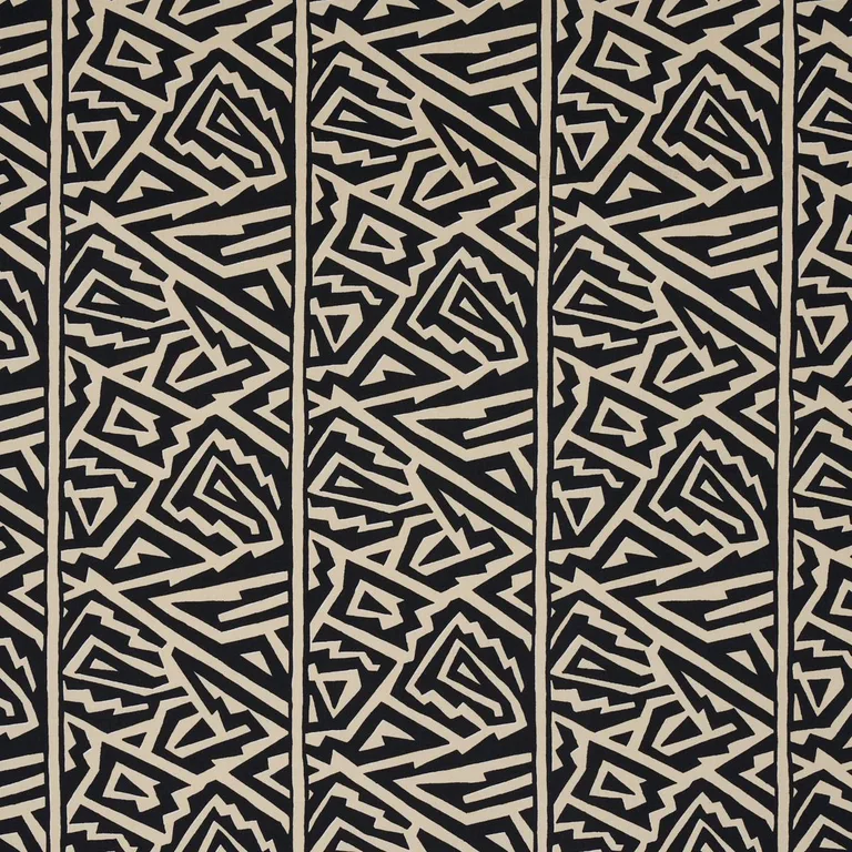 Schumacher 180320 Jagged Maze Black fabric swatch
