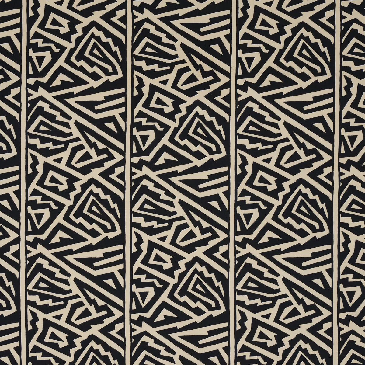 Schumacher 180320 Jagged Maze Black fabric swatch