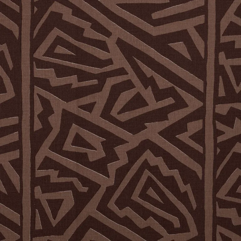 Schumacher 180321 Jagged Maze Brown fabric swatch