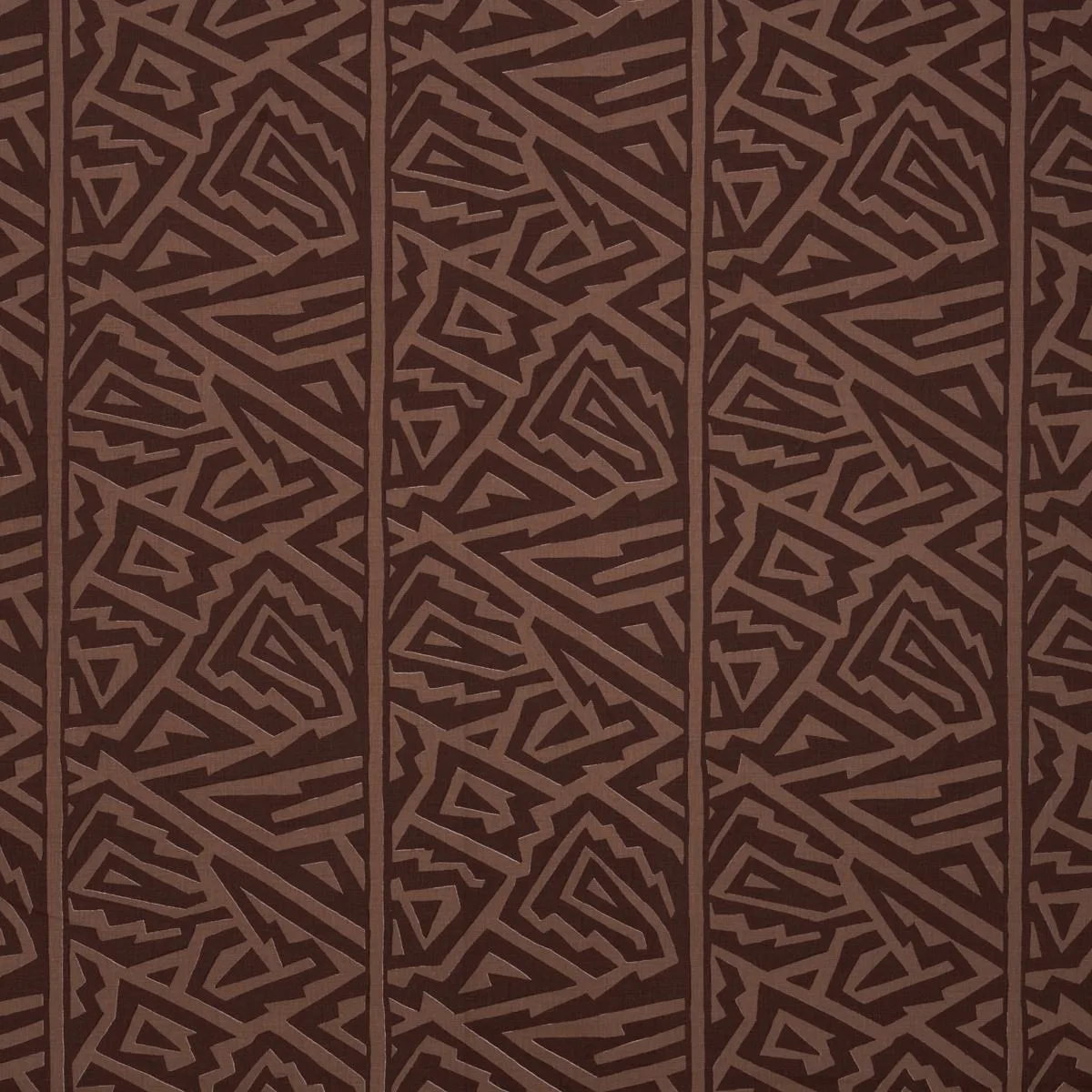 Schumacher 180321 Jagged Maze Brown fabric swatch