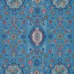 Schumacher 172794 Jahanara Carpet Peacock fabric swatch