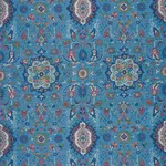 Schumacher 172794 Jahanara Carpet Peacock fabric swatch