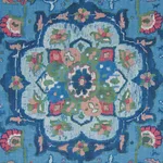 Schumacher 172794 Jahanara Carpet Peacock fabric swatch