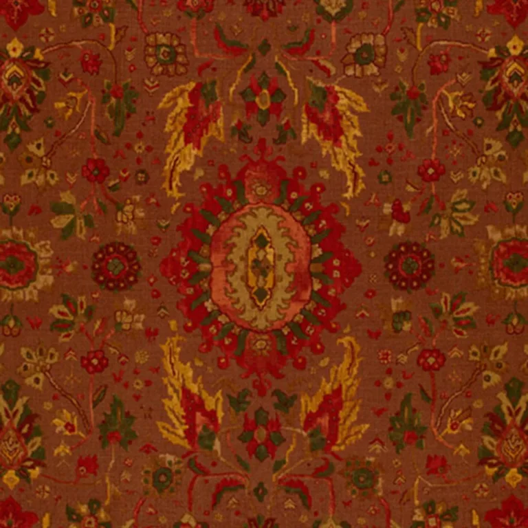 Schumacher 172791 Jahanara Carpet Spice Brown fabric swatch