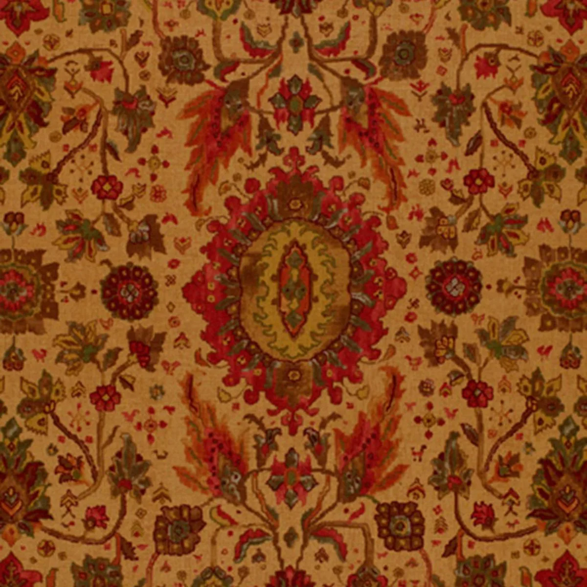 Schumacher 172792 Jahanara Carpet Tea Leaf fabric swatch