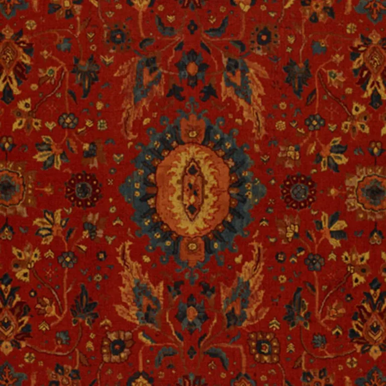 Schumacher 172790 Jahanara Carpet Turkish Red fabric swatch