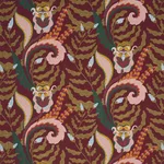 Schumacher 85492 Jaipur Fantaisie Aubergine fabric swatch