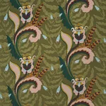 Schumacher 85491 Jaipur Fantaisie Moss fabric swatch