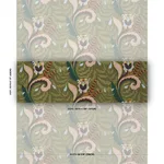Schumacher 85491 Jaipur Fantaisie Moss fabric swatch