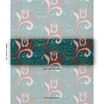 Schumacher 85490 Jaipur Fantaisie Turquoise fabric swatch