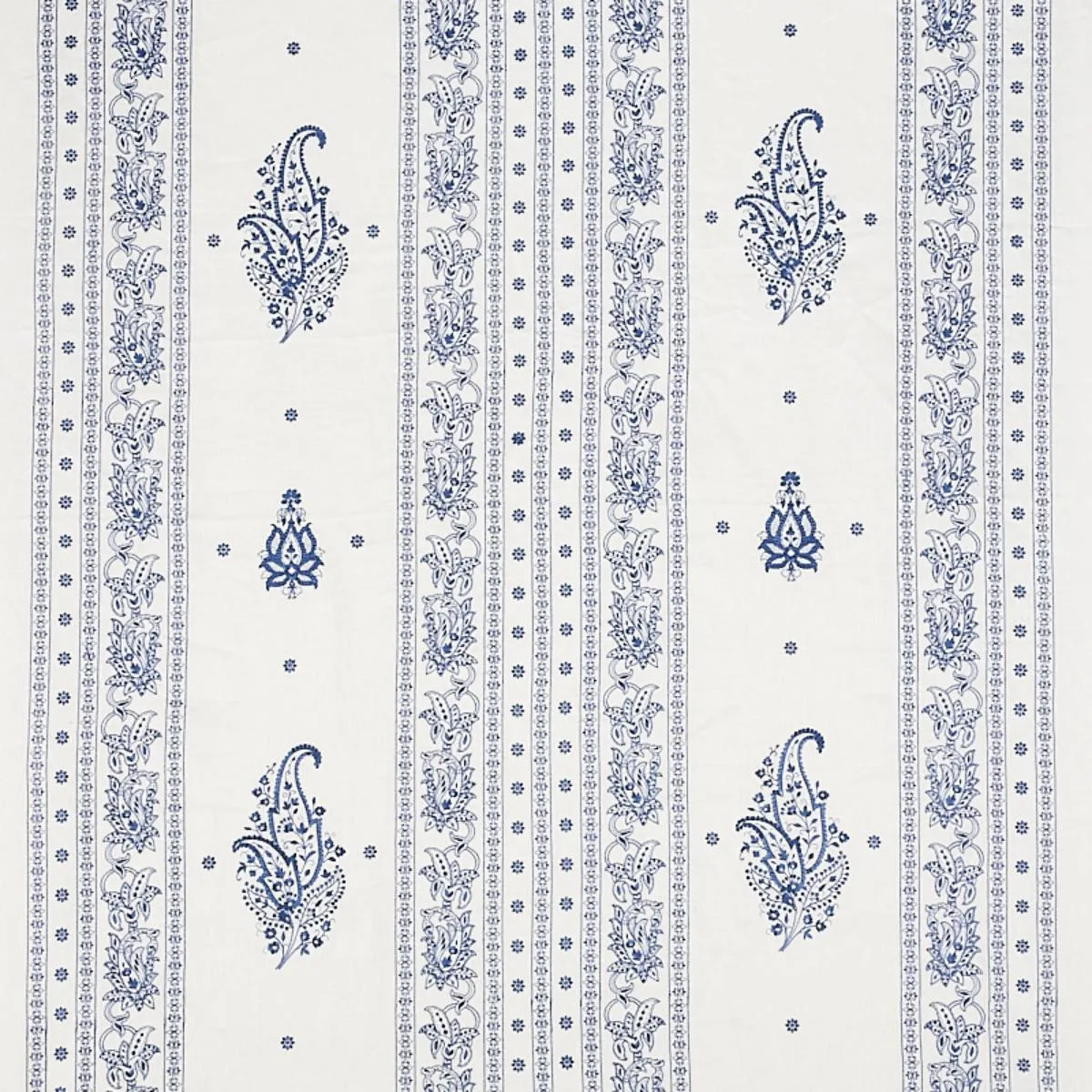 Schumacher 65802 Jaipur Linen Embroidery Blue fabric swatch