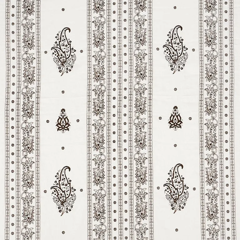 Schumacher 65801 Jaipur Linen Embroidery Brown fabric swatch