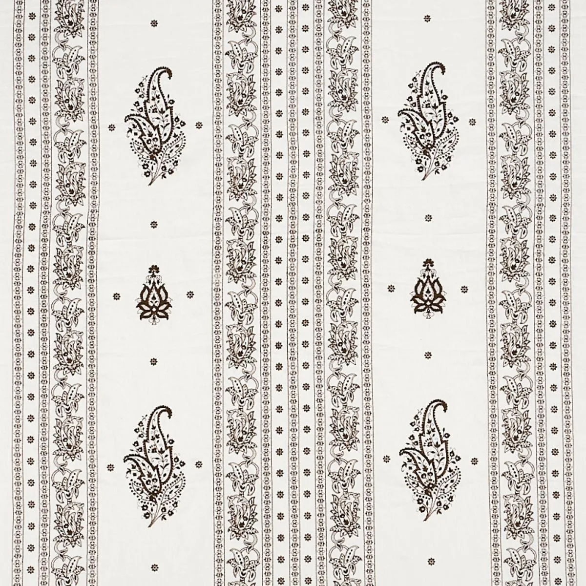 Schumacher 65801 Jaipur Linen Embroidery Brown fabric swatch