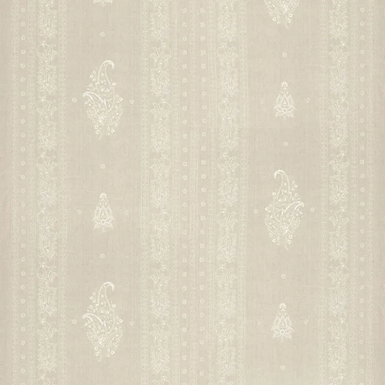 Schumacher 65800 Jaipur Linen Embroidery Flax fabric swatch