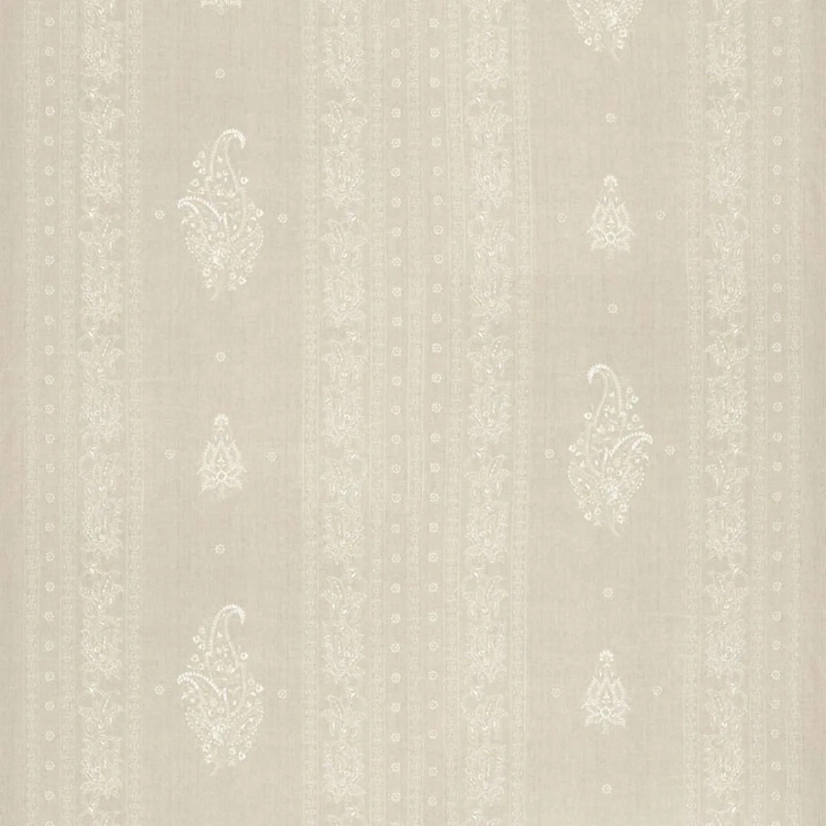 Schumacher 65800 Jaipur Linen Embroidery Flax fabric swatch