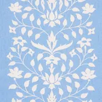 Schumacher 180681 Jaipur Mughal Flower Cornflower Blue fabric swatch