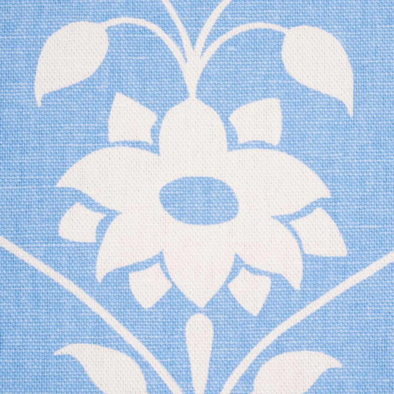 Schumacher 180681 Jaipur Mughal Flower Cornflower Blue fabric swatch