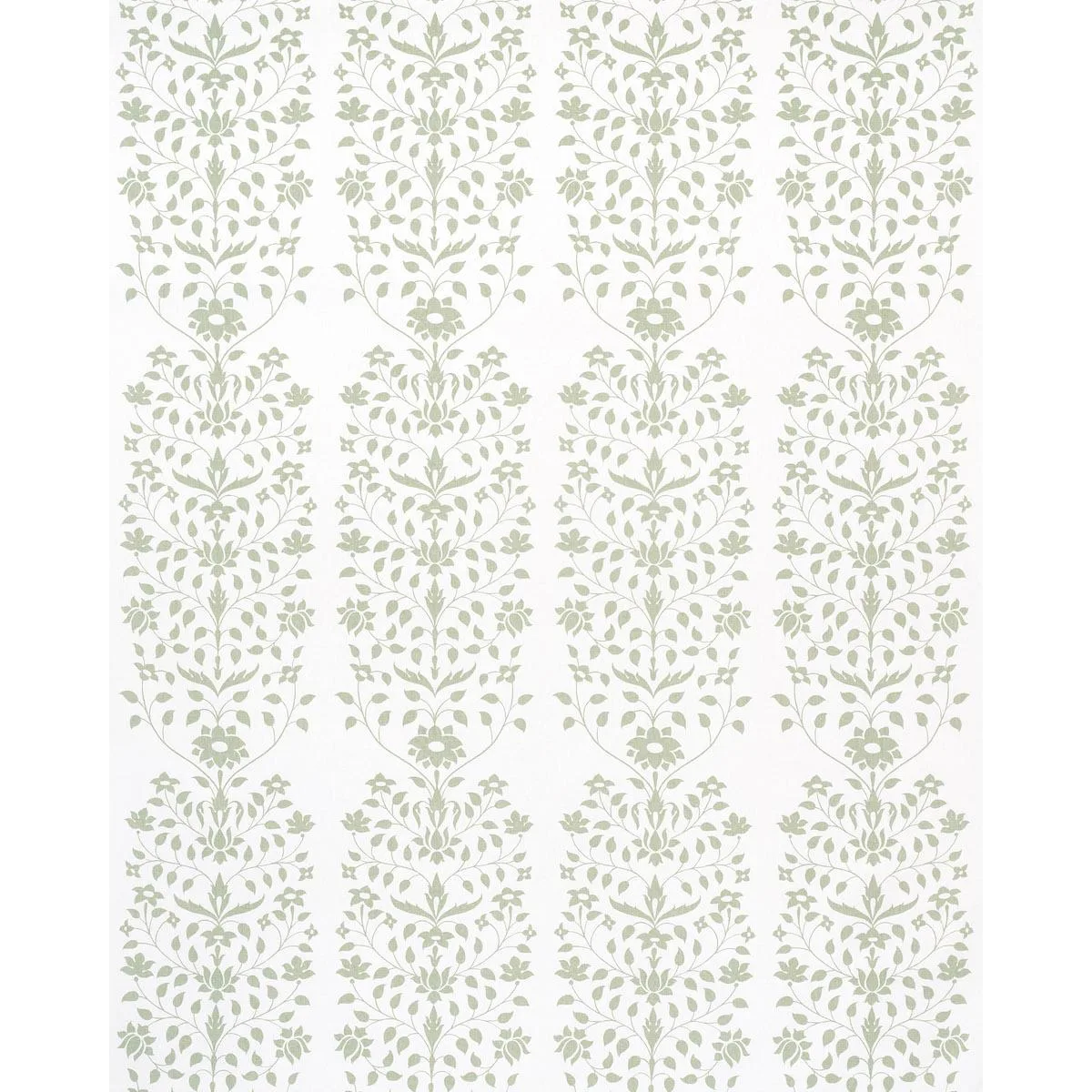 Schumacher 180680 Jaipur Mughal Flower Green fabric swatch