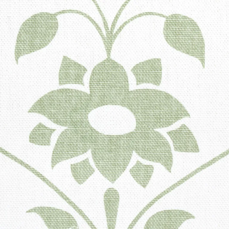 Schumacher 180680 Jaipur Mughal Flower Green fabric swatch