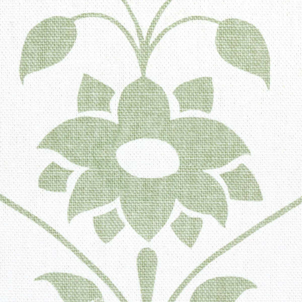 Schumacher 180680 Jaipur Mughal Flower Green fabric swatch