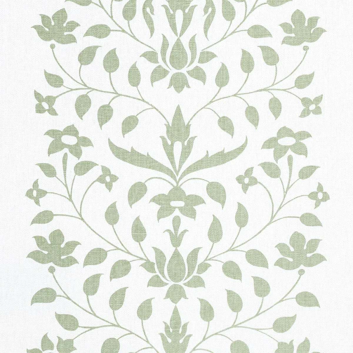 Schumacher 180680 Jaipur Mughal Flower Green fabric swatch