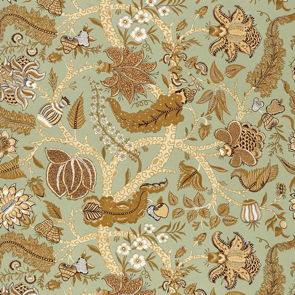 Schumacher 173541 Jaipur Tree Robin's Egg fabric swatch
