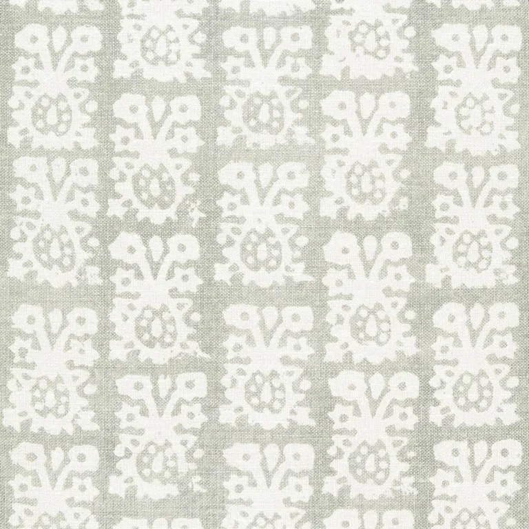 Schumacher 174632 Jakarta Linen Print Slate fabric swatch