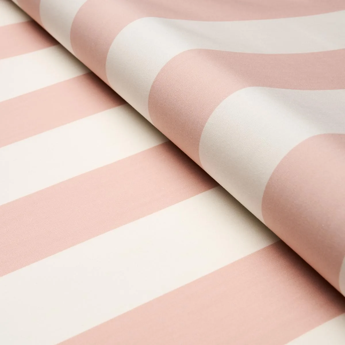 Schumacher 71356 James Stripe Blush fabric swatch