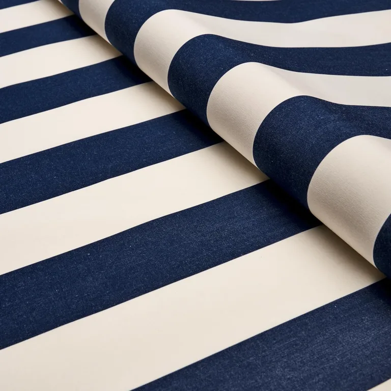 Schumacher 71354 James Stripe Navy fabric swatch