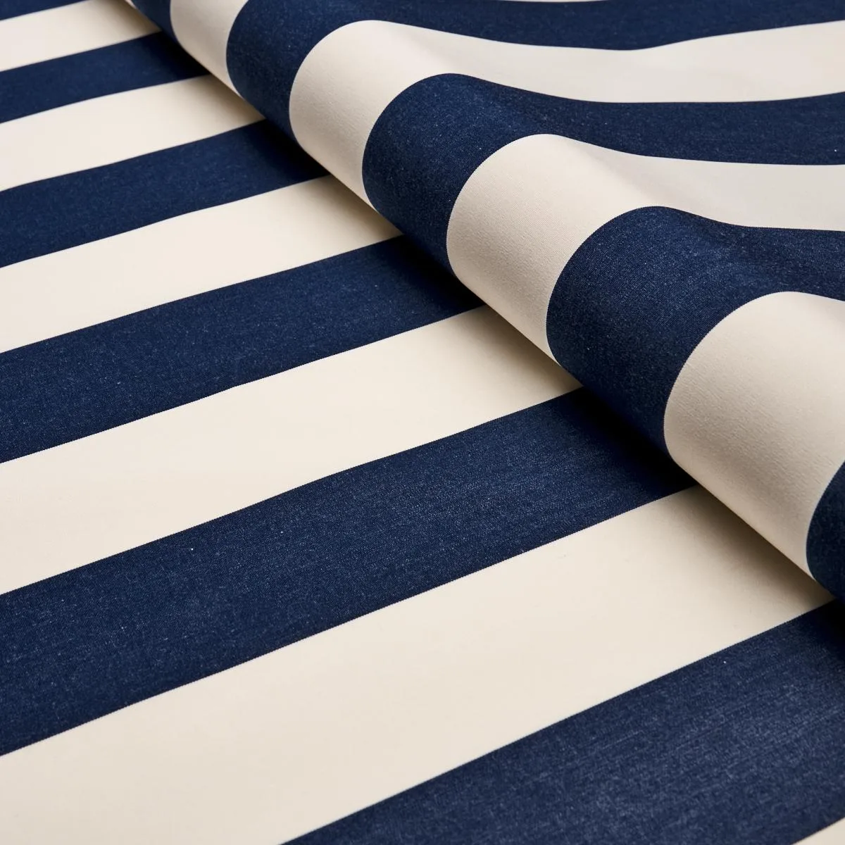 Schumacher 71354 James Stripe Navy fabric swatch