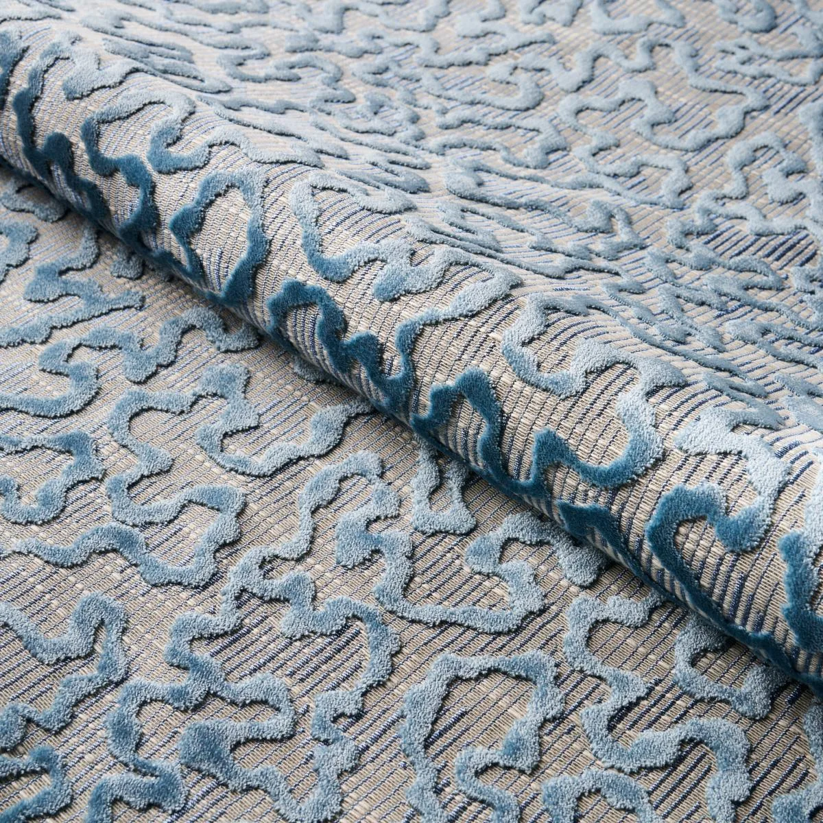 Schumacher 75223 Janis Velvet Moonstone fabric swatch