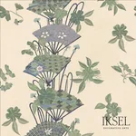 Schumacher RF610CR41 Japanese Fans Rice-Green fabric swatch