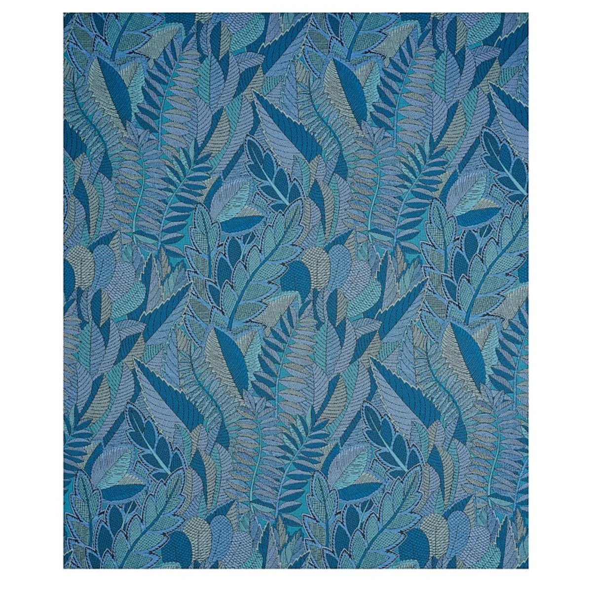 Schumacher 80563 Japura Forest Blues fabric swatch