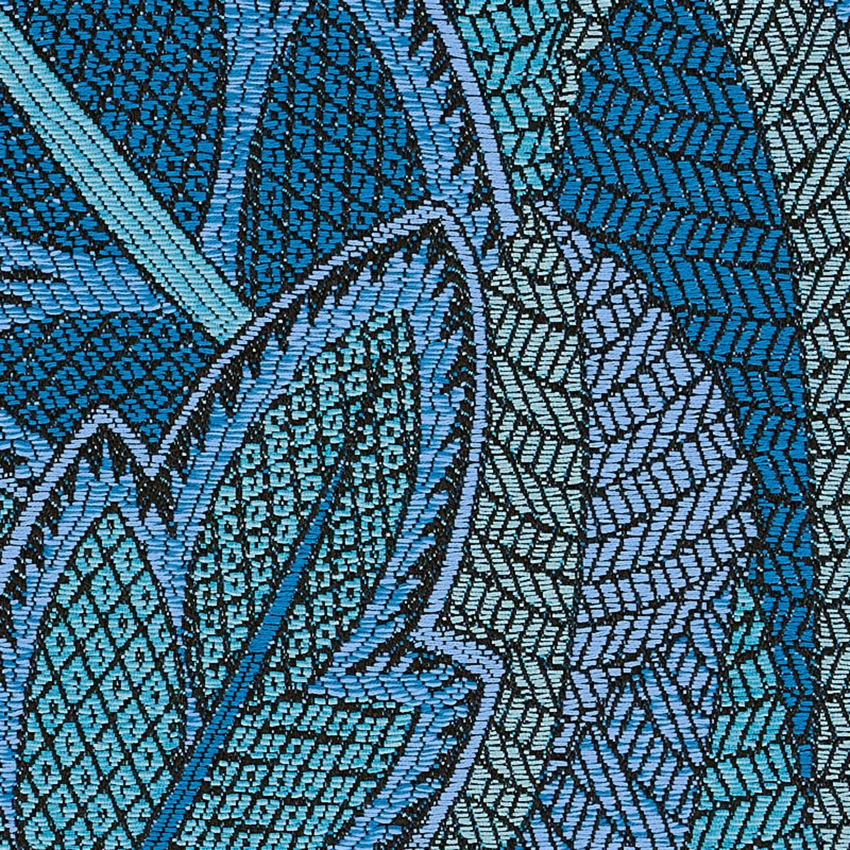 Schumacher 80563 Japura Forest Blues fabric swatch