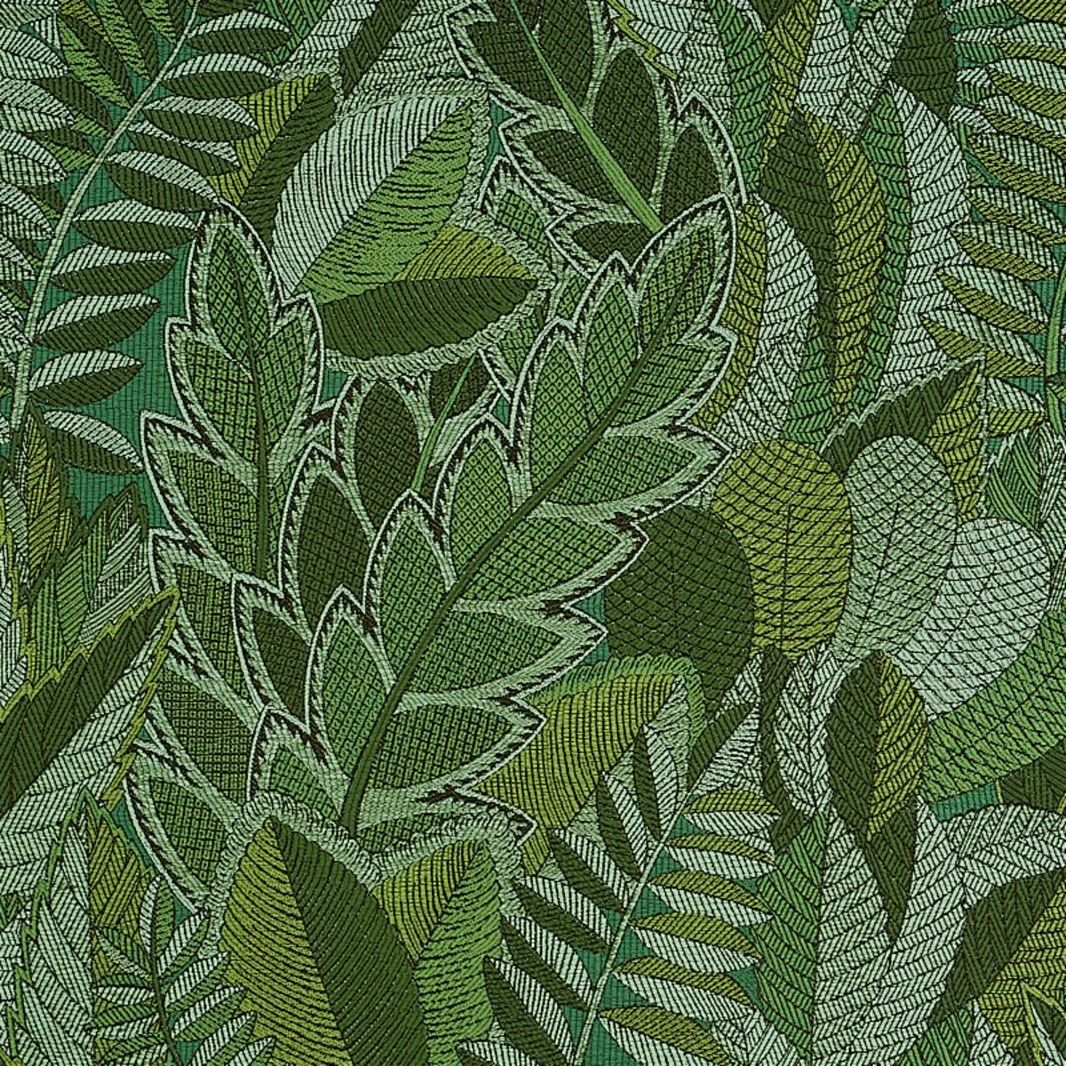 Schumacher 80560 Japura Forest Green fabric swatch
