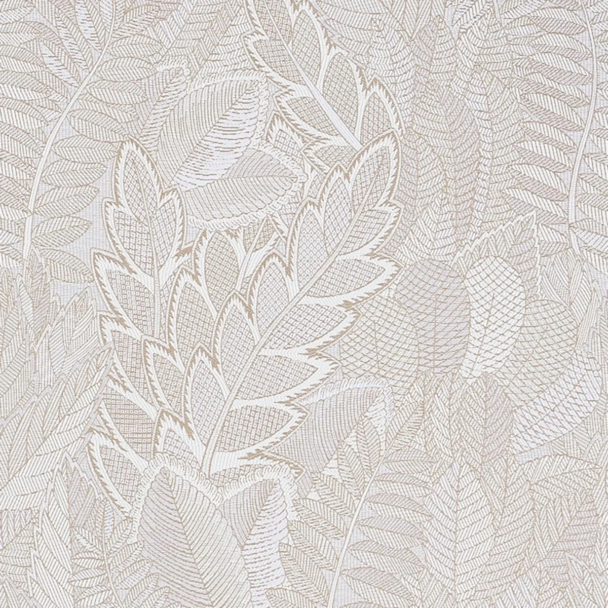 Schumacher 80562 Japura Forest Ivory fabric swatch