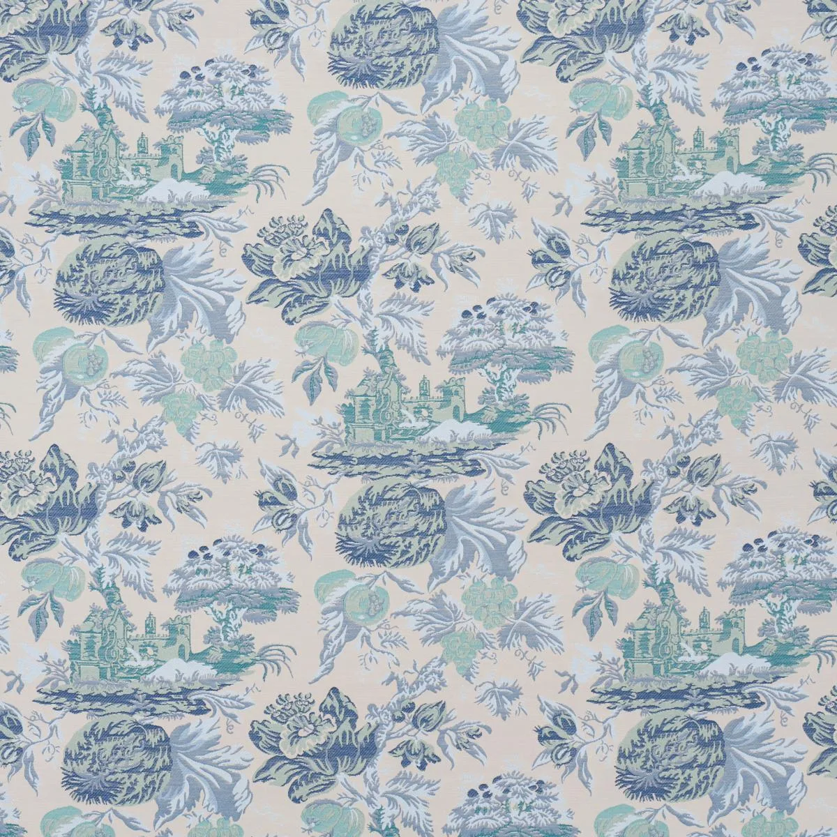 Schumacher 84880 Jardin De Louis Delft fabric swatch