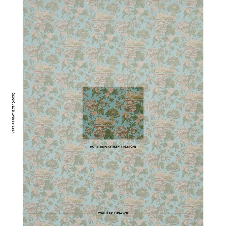 Schumacher 84882 Jardin De Louis Printemps fabric swatch