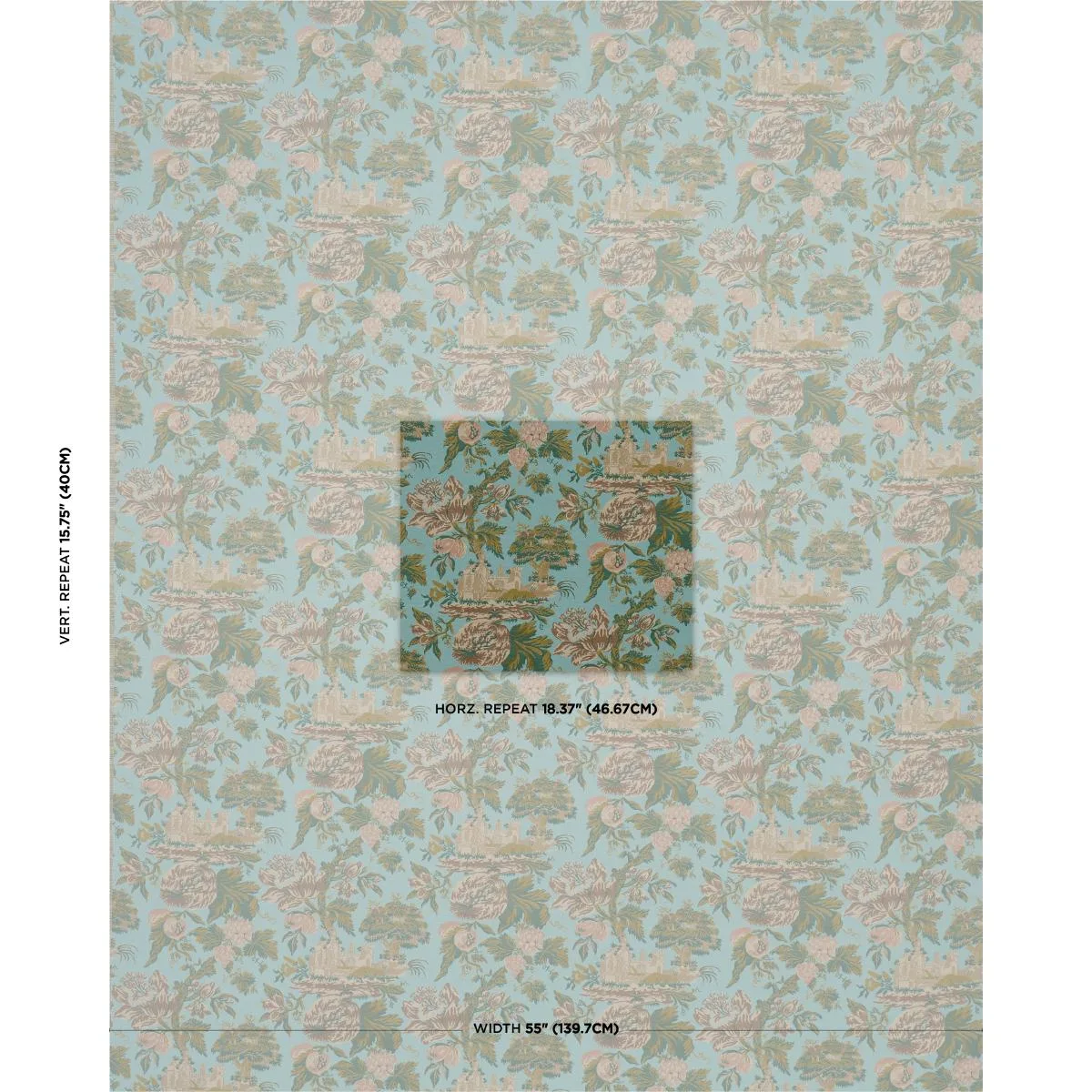 Schumacher 84882 Jardin De Louis Printemps fabric swatch