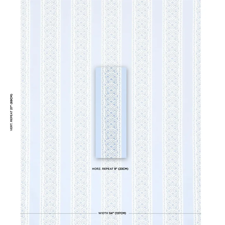 Schumacher 180740 Jasmine Indoor/Outdoor Indigo fabric swatch