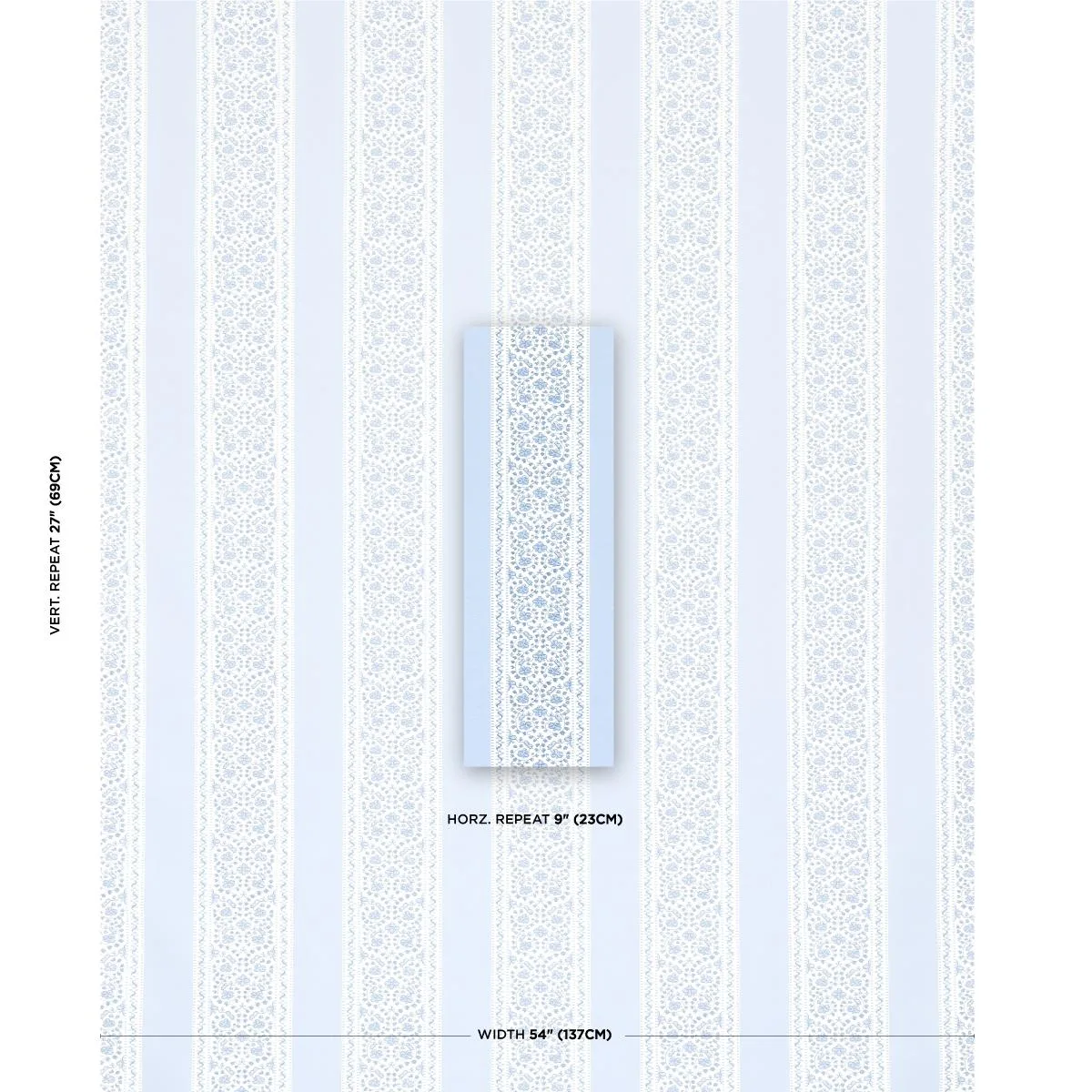 Schumacher 180740 Jasmine Indoor/Outdoor Indigo fabric swatch