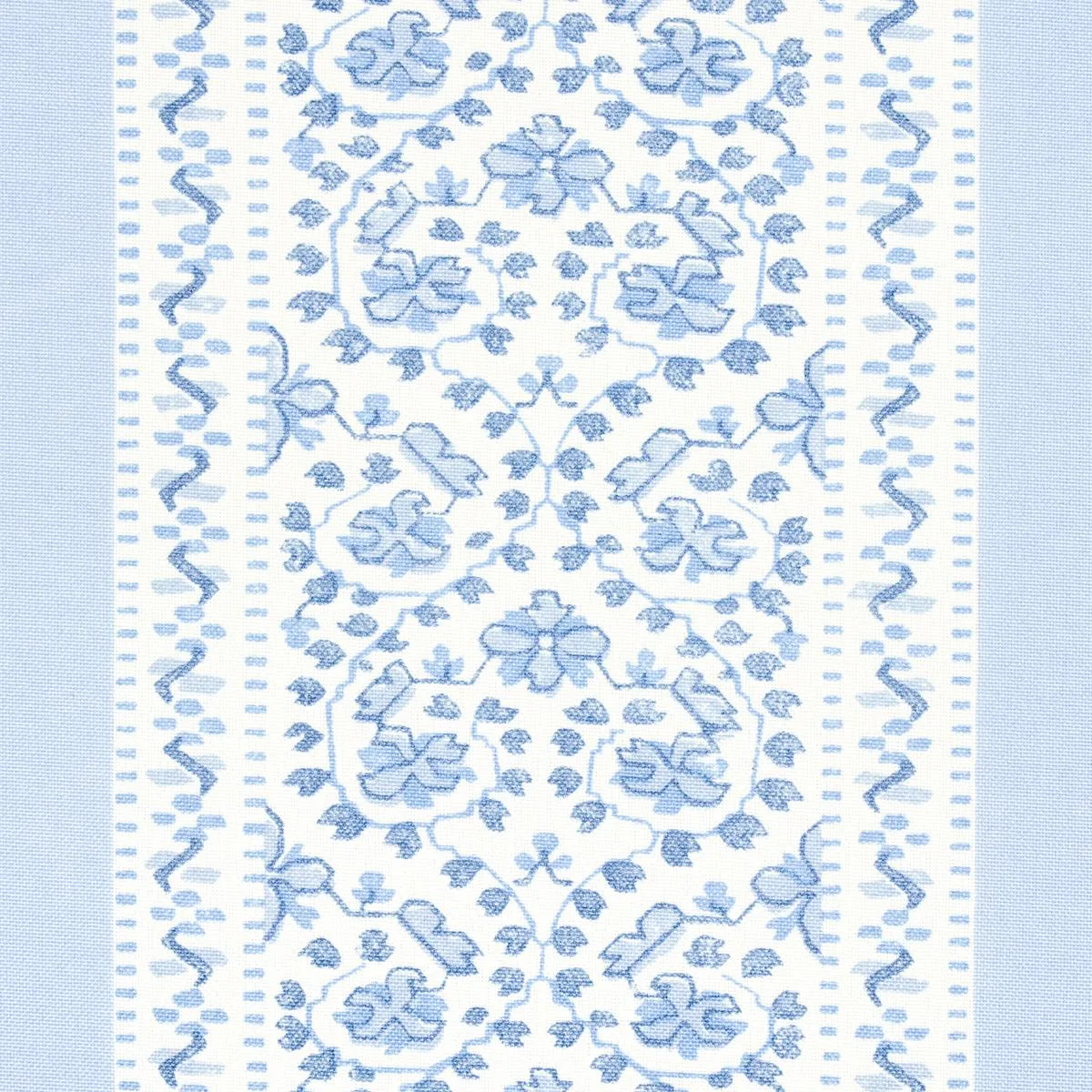 Schumacher 180740 Jasmine Indoor/Outdoor Indigo fabric swatch