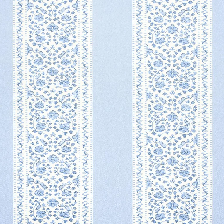 Schumacher 180740 Jasmine Indoor/Outdoor Indigo fabric swatch