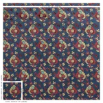 Schumacher 77741 Jennie Velvet Blue & Red fabric swatch