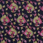 Schumacher 77740 Jennie Velvet Midnight & Magenta fabric swatch