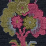 Schumacher 77740 Jennie Velvet Midnight & Magenta fabric swatch