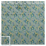 Schumacher 77742 Jennie Velvet Peacock & Celadon fabric swatch